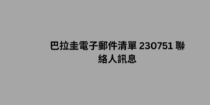 巴拉圭電子郵件清單 230751 聯絡人訊息